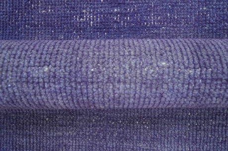 Custom Made Purple Modern Solid Overdyed Hand Knotted Wool Area Rug