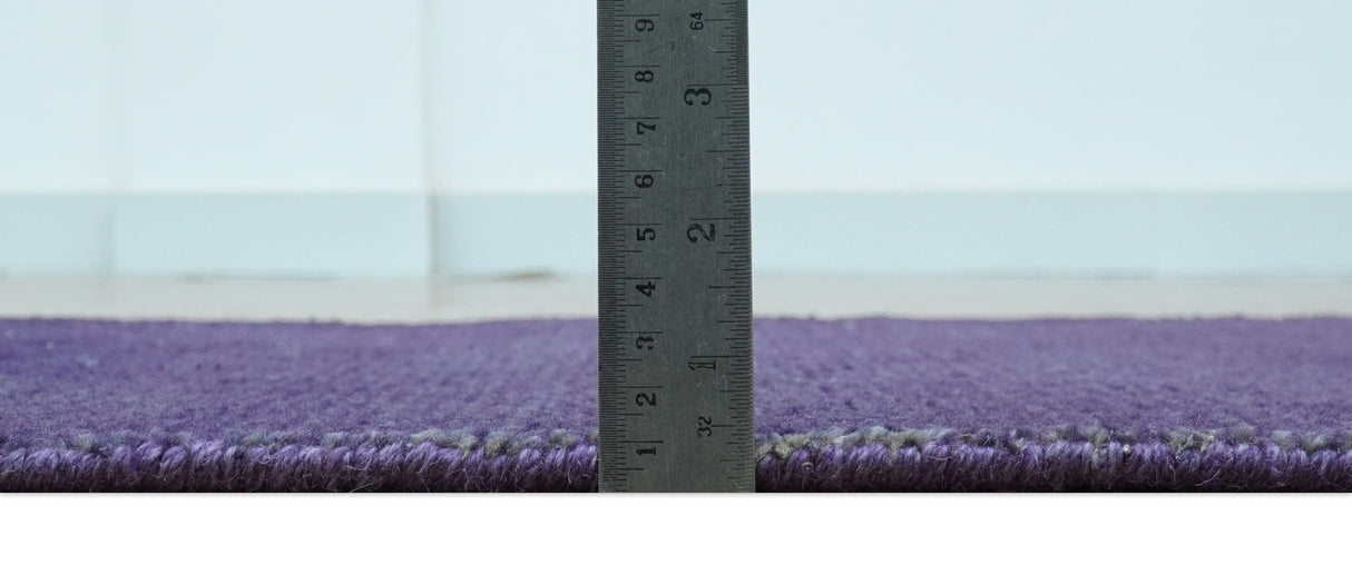 Custom Made Purple Modern Solid Overdyed Hand Knotted Wool Area Rug