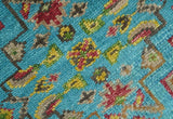 Custom Made Red And Blue Traditional Serapi Hand Knotted Wool Rug