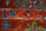 Custom Made Red and Ivory colorful Hand knotted Traditional Oushak Multi Size Wool Area Rug, Kids, Living Room and Bedroom Rug