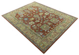 Custom Made Rust And Beige Traditional Oushak Design Hand Tufted 8x10 Wool Rug