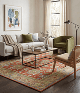 Custom Made Rust And Beige Traditional Oushak Design Hand Tufted 8x10 Wool Rug