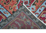 Custom Made Rust And Black Traditional Medallions Design Hand Knotted Wool Rug