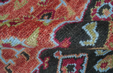 Custom Made Rust And Black Traditional Medallions Design Hand Knotted Wool Rug