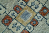 Custom Made Rust And Blue Traditional Serapi Design Hand Knotted Wool Rug