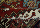Custom Made Rust, Mustard, Ivory and Blue Hand Knotted Traditional Wool Area Rug