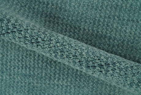 Custom Made shades of Sea Blue Contemporary Hand Knotted Wool area Rug