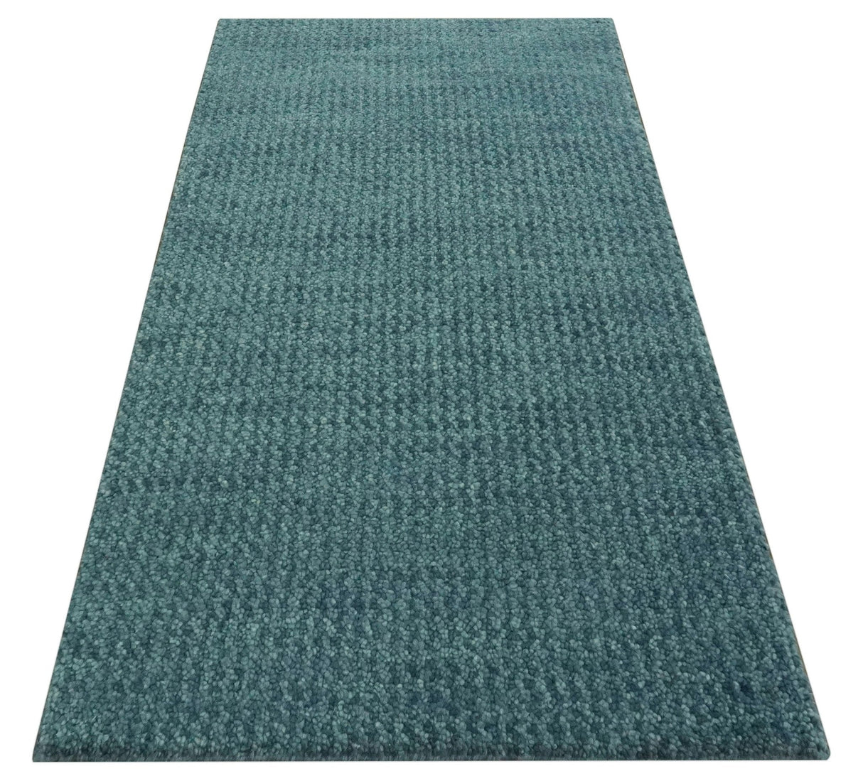 Custom Made shades of Sea Blue Contemporary Hand Knotted Wool area Rug