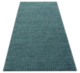 Custom Made shades of Sea Blue Contemporary Hand Knotted Wool area Rug