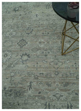 Custom Made Silver Brown Traditional Transitional Hand Knotted Wool Rug