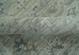 Custom Made Silver Brown Traditional Transitional Hand Knotted Wool Rug