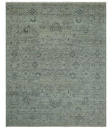 Custom Made Silver Brown Traditional Transitional Hand Knotted Wool Rug