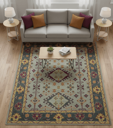 Custom Made Silver, Charcoal and Purple Traditional Oriental Hand Knotted wool Rug