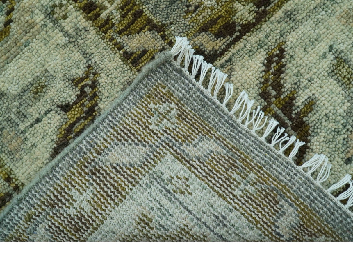Custom Made Silver Traditional Heriz Design Hand Knotted wool area rug
