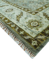 Custom Made Silver Traditional Heriz Design Hand Knotted wool area rug