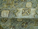 Custom Made Silver Traditional Heriz Design Hand Knotted wool area rug