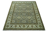 Custom Made Silver Traditional Heriz Design Hand Knotted wool area rug