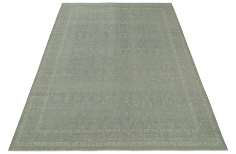 Custom Made Silver Traditional Silver Hand Knotted Wool Rug