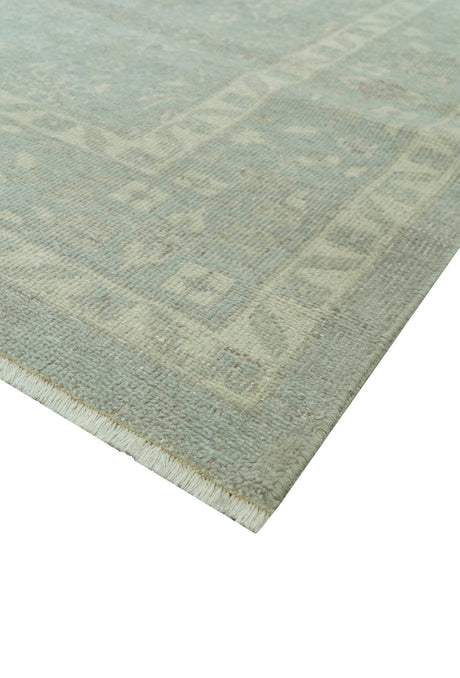 Custom Made Silver Traditional Silver Hand Knotted Wool Rug