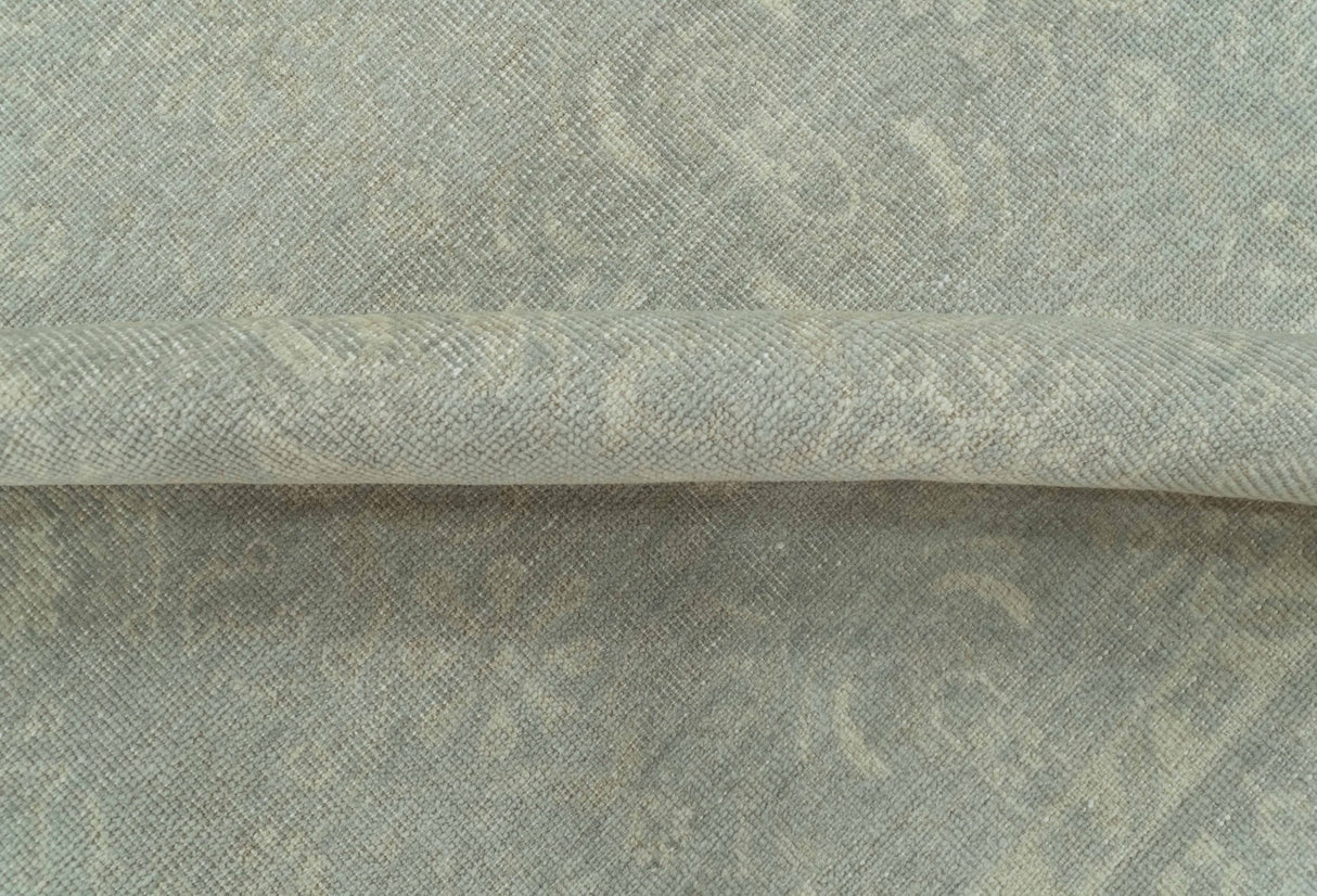 Custom Made Silver Traditional Silver Hand Knotted Wool Rug