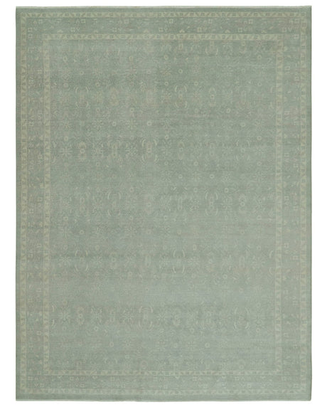 Custom Made Silver Traditional Silver Hand Knotted Wool Rug