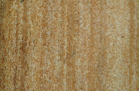 Custom Made Solid Design Camel Hand Knotted Wool Area Rug