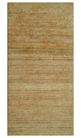 Custom Made Solid Design Camel Hand Knotted Wool Area Rug