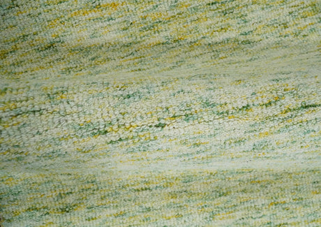 Custom Made Solid Green And Ivory Hand Tufted Natural Wool Area Rug
