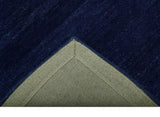 Custom Made Solid Modern Blue Hand Tufted thick Wool Area Rug