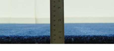 Custom Made Solid Modern Blue Hand Tufted thick Wool Area Rug