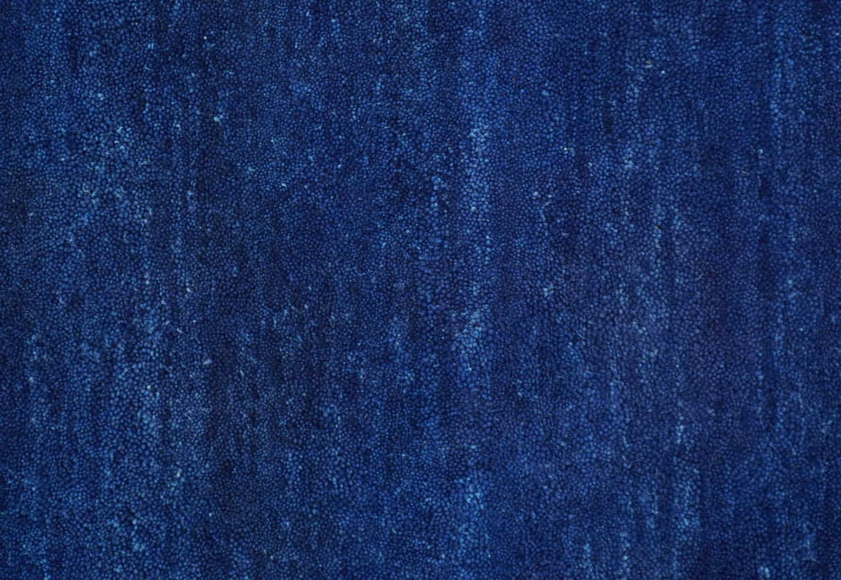 Custom Made Solid Modern Blue Hand Tufted thick Wool Area Rug