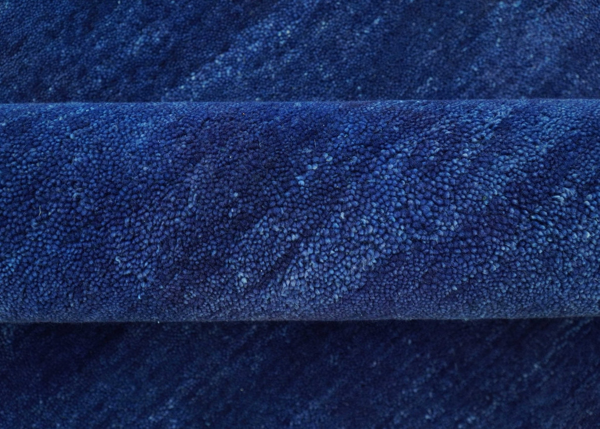 Custom Made Solid Modern Blue Hand Tufted thick Wool Area Rug