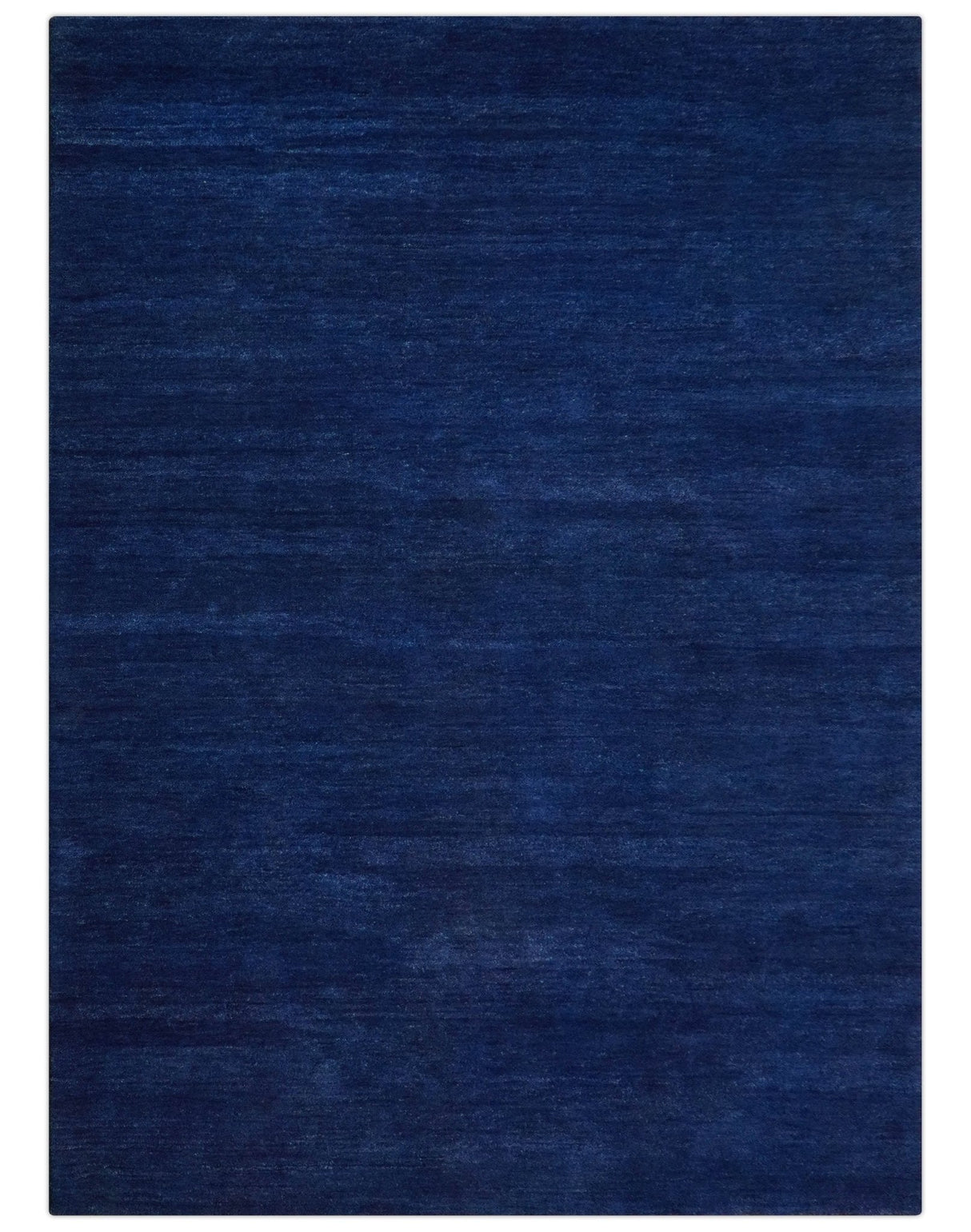 Custom Made Solid Modern Blue Hand Tufted thick Wool Area Rug