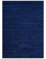 Custom Made Solid Modern Blue Hand Tufted thick Wool Area Rug