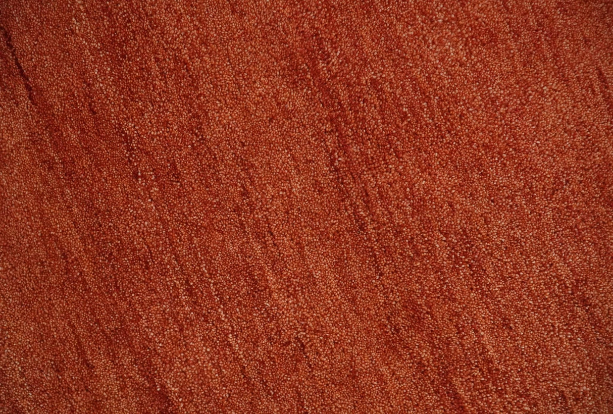 Custom Made Solid Plane Rust Woolen Hand Tufted Multi Size wool Rug