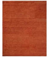 Custom Made Solid Plane Rust Woolen Hand Tufted Multi Size wool Rug