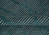 Custom Made Teal and Ivory Modern Stripes Design Hand Knotted wool Area Rug