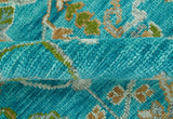 Custom Made The Plants and Roots Blue Hand Knotted Traditional Wool Area Rug
