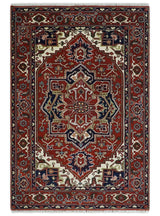 Custom Made Traditional Brown, Ivory and Blue Hand knotted Multi Size wool Area Rug