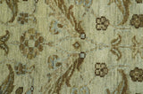 Custom Made Traditional Design Beige And Brown Hand Knotted wool area rug