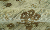 Custom Made Traditional Design Beige And Brown Hand Knotted wool area rug