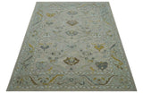 Custom Made Traditional Design Beige Peach Hand Tufted Wool Area Rug