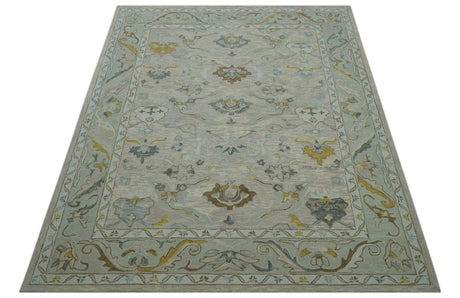 Custom Made Traditional Design Beige Peach Hand Tufted Wool Area Rug