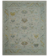 Custom Made Traditional Design Beige Peach Hand Tufted Wool Area Rug
