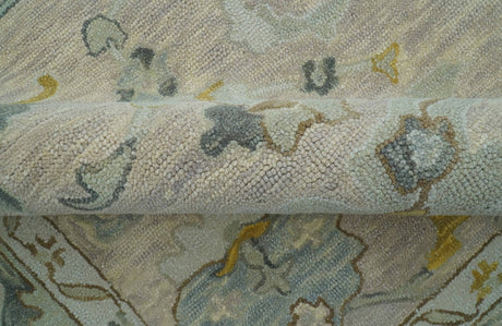 Custom Made Traditional Design Beige Peach Hand Tufted Wool Area Rug