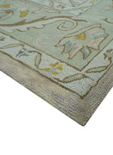 Custom Made Traditional Design Beige Peach Hand Tufted Wool Area Rug