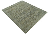 Custom Made Traditional Design Olive Hand Knotted Wool Area Rug