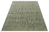 Custom Made Traditional Design Olive Hand Knotted Wool Area Rug