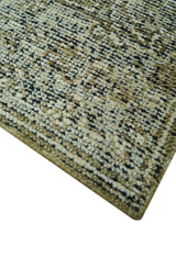 Custom Made Traditional Design Olive Hand Knotted Wool Area Rug