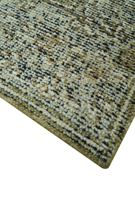 Custom Made Traditional Design Olive Hand Knotted Wool Area Rug